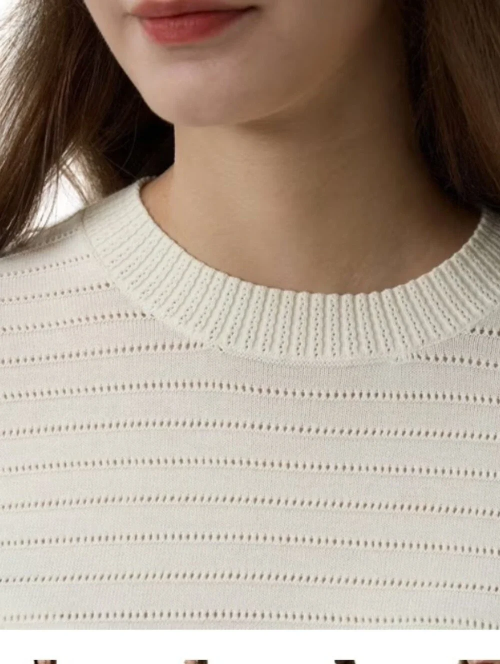 Frye Women's Short Sleeve Ribbed Cream Colored Sweater NWT Large - Picture 4 of 8